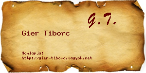 Gier Tiborc névjegykártya